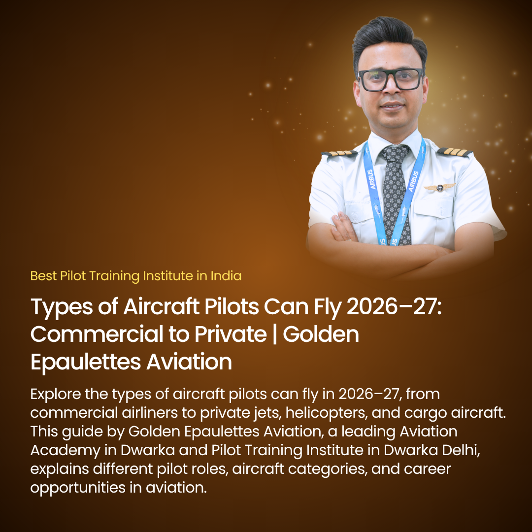 Types of Aircraft Pilots Can Fly 2026–27: Commercial to Private | Golden Epaulettes Aviation